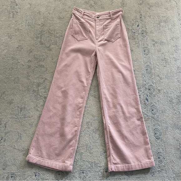 Sezane Pants - Sezane Corduroy Trouser FR 36 US 4 Light Pink Patch Pockets 100% Cotton Petite